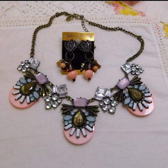 Charter Club Jeweled Statement Necklace and Earrings Set - Picture 2 of 5